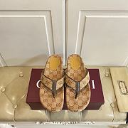 Fortok Gucci Vittoria GG canvas thong sandals Yellow - Red - 1