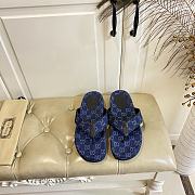 Fortok Gucci Vittoria GG canvas thong sandals Navy Blue 02 - 6