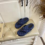 Fortok Gucci Vittoria GG canvas thong sandals Navy Blue 02 - 5