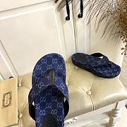 Fortok Gucci Vittoria GG canvas thong sandals Navy Blue 02 - 2