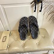 Fortok Gucci Vittoria GG canvas thong sandals Black 02 - 4