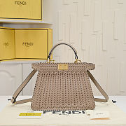 Fortok Fendi Peekaboo IseeU Interlace Bag Medium Brown 27×11×20cm - 1