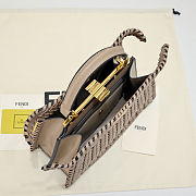Fortok Fendi Peekaboo IseeU Interlace Bag Medium Brown 27×11×20cm - 2