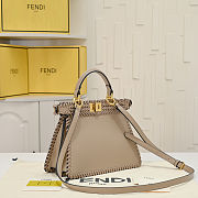 Fortok Fendi Peekaboo IseeU Interlace Bag Medium Brown 27×11×20cm - 4