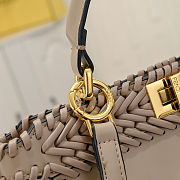 Fortok Fendi Peekaboo IseeU Interlace Bag Medium Brown 27×11×20cm - 5