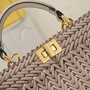 Fortok Fendi Peekaboo IseeU Interlace Bag Medium Brown 27×11×20cm - 6