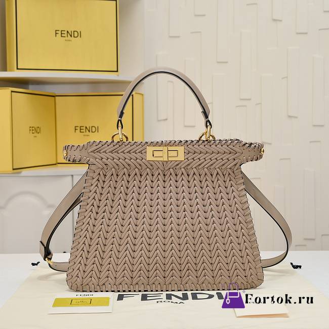 Fortok Fendi Peekaboo Isee U Bag Brown 33x12x25cm - 1