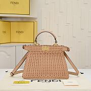 Fortok Fendi Peekaboo IseeU Interlace Bag Medium Beige 27×11×20cm - 1
