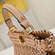 Fortok Fendi Peekaboo IseeU Interlace Bag Medium Beige 27×11×20cm - 4