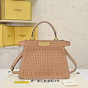 Fortok Fendi Peekaboo IseeU Interlace Bag Beige 33x12x25cm - 1