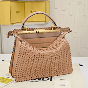 Fortok Fendi Peekaboo IseeU Interlace Bag Beige 33x12x25cm - 6