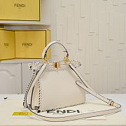 Fortok Fendi Peekaboo IseeU Interlace Bag Medium White 27×11×20cm - 5