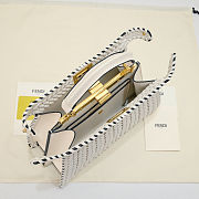 Fortok Fendi Peekaboo IseeU Interlace Bag Medium White 27×11×20cm - 4
