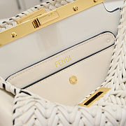 Fortok Fendi Peekaboo IseeU Interlace Bag Medium White 27×11×20cm - 3