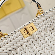 Fortok Fendi Peekaboo IseeU Interlace Bag Medium White 27×11×20cm - 2