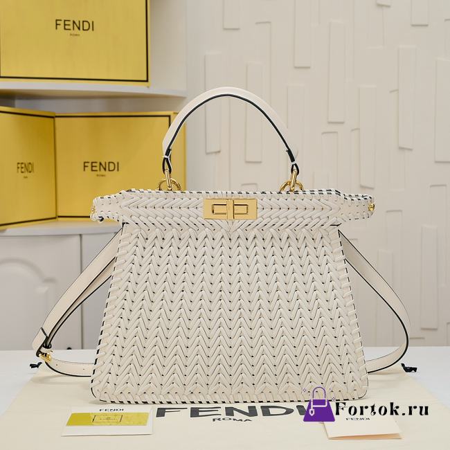 Fortok Fendi Peekaboo Isee U Bag White 33x12x25cm - 1
