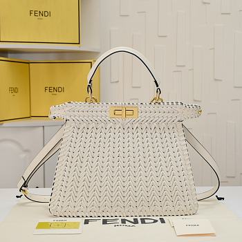 Fortok Fendi Peekaboo Isee U Bag White 33x12x25cm
