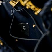 Fortok Fendi Peekaboo IseeU Interlace Bag Medium Navy Blue 27×11×20cm - 5