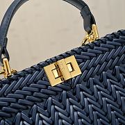 Fortok Fendi Peekaboo IseeU Interlace Bag Medium Navy Blue 27×11×20cm - 2