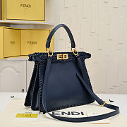 Fortok Fendi Peekaboo IseeU Interlace Bag Navy Blue 33x12x25cm - 3