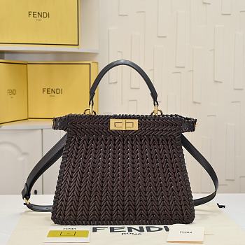 Fortok Fendi Peekaboo IseeU Interlace Bag Black/ Brown 33x12x25cm
