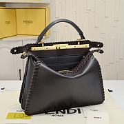 Fortok Fendi Peekaboo IseeU Interlace Bag Black/ Brown 33x12x25cm - 4