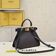 Fortok Fendi Peekaboo IseeU Interlace Bag Medium Black/Brown 27×11×20cm - 5