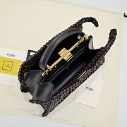 Fortok Fendi Peekaboo IseeU Interlace Bag Medium Black/Brown 27×11×20cm - 2