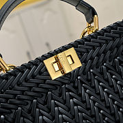 Fortok Fendi Peekaboo IseeU Interlace Bag Medium Black 27×11×20cm - 6