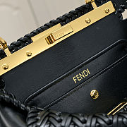 Fortok Fendi Peekaboo IseeU Interlace Bag Medium Black 27×11×20cm - 5