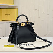 Fortok Fendi Peekaboo IseeU Interlace Bag Medium Black 27×11×20cm - 3