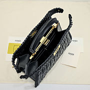 Fortok Fendi Peekaboo IseeU Interlace Bag Medium Black 27×11×20cm - 2
