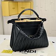 Fortok Fendi Peekaboo IseeU Interlace Bag Black 33x12x25cm - 4