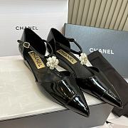 Fortok Chanel Pointed-toe Mary Jane Pumps Camellia Flower 3.5cm - 2
