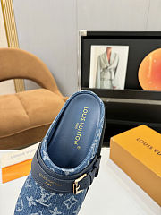 Fortok Louis Vuitton LV Easy Mules Blue Monogram Denim - 4