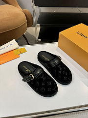 Fortok Louis Vuitton LV Easy Mules Black Monogram Suede - 1