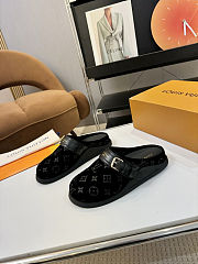 Fortok Louis Vuitton LV Easy Mules Black Monogram Suede - 6