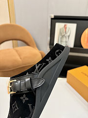Fortok Louis Vuitton LV Easy Mules Black Monogram Suede - 5
