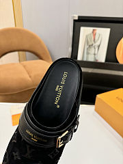 Fortok Louis Vuitton LV Easy Mules Black Monogram Suede - 4