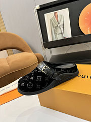 Fortok Louis Vuitton LV Easy Mules Black Monogram Suede - 3