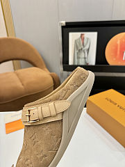 Fortok Louis Vuitton LV Easy Mules Brown Monogram Suede - 3