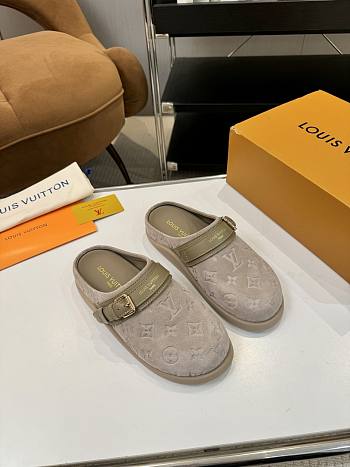Fortok Louis Vuitton LV Easy Mules Grey Monogram Suede