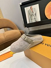Fortok Louis Vuitton LV Easy Mules Grey Monogram Suede - 2