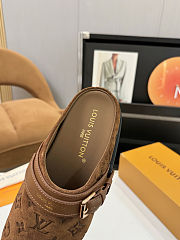 Fortok Louis Vuitton LV Easy Mules Chocolate Brown Monogram Suede - 4