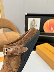 Fortok Louis Vuitton LV Easy Mules Chocolate Brown Monogram Suede - 2
