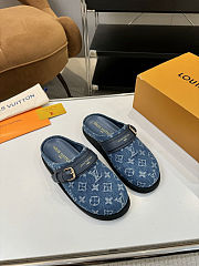 Fortok Louis Vuitton LV Easy Mules Blue Monogram Denim - 1