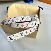 Fortok Louis Vuitton x Takashi Murakami Monogram Multicolor Belt Silver Stones - 1