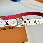 Fortok Louis Vuitton x Takashi Murakami Monogram Multicolor Belt Silver Stones - 3