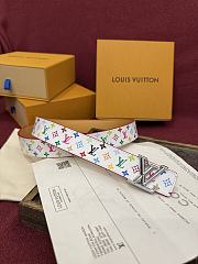 Fortok Louis Vuitton x Takashi Murakami Monogram Multicolor Belt Silver LV Logo - 2