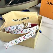 Fortok Louis Vuitton x Takashi Murakami Monogram Multicolor Belt Gold LV Logo - 1